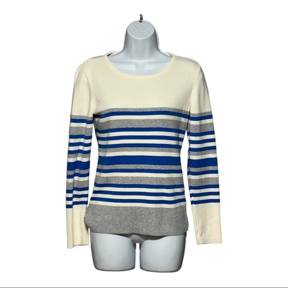 Tommy Hilfiger Stripe Crew Neck Cotton Sweater Multi Color Lightweight Medium - Picture 1 of 9